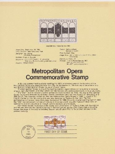 US SP626 Metropolitan Opera Souvenir Page #2054