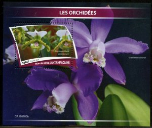 CENTRAL AFRICA 2019 ORCHIDS  SOUVENIR SHEET MINT NEVER HINGED