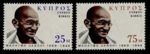 Cyprus 338-9 MNH Mahatma Gandhi