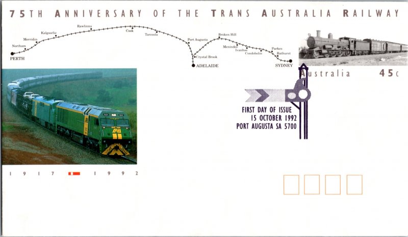 Australia, Worldwide Postal Stationary, Trains