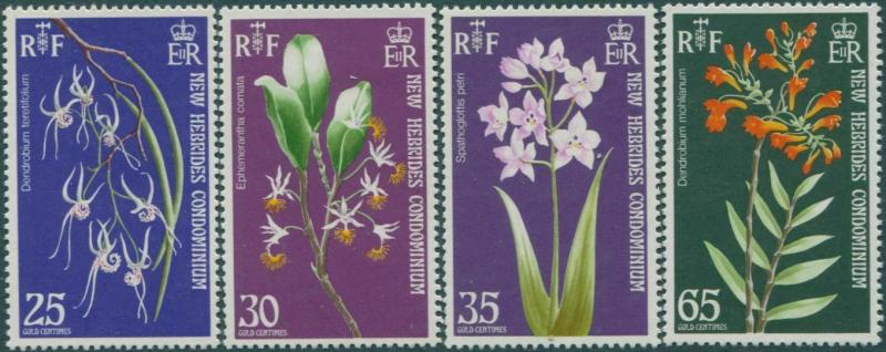 New Hebrides 1973 SG174-177 Orchids set MNH