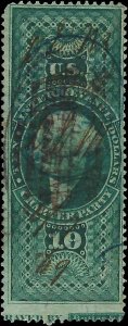 VEGAS - 1862-71 Revenue Tax Stamp Sc# R93 - Charter Party - Tear Lower R - EO24