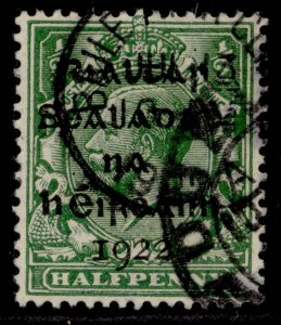 IRELAND GV SG1, ½d green, FINE USED.