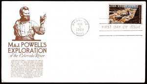 1374 6cJohn Wesley Powell FDC Anderson brown cachet Aug 1, 1969