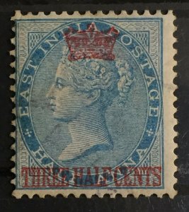 Malaya Straits Settlements 1867 opt India QV  3½ cents on ½anna Used SG#1 CV£200