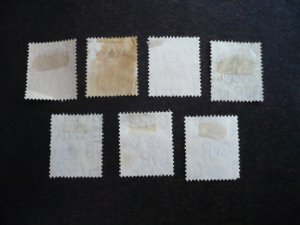 Stamps - Great Britain - Scott# 211-215, 217, 220 - Used Part Set of 7 Stamps