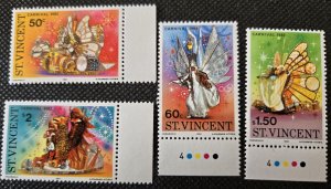 St. Vincent, 1982, Carnival floats & dancers, set of 4, #655-58,MNH,SCV$2.20