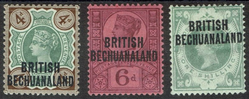 BECHUANALAND 1891 QV GB 4D 6D AND 1/-  