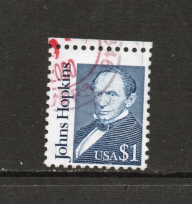 Scott # 2194b used  $1.00  John  Hopkins  overall tagging