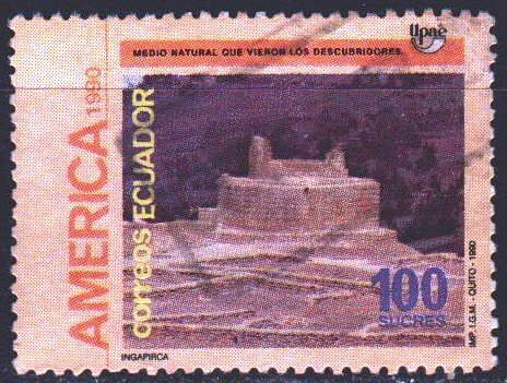 Ecuador. 1991. 2185 from the series. Archeology, Inca fortress. USED.