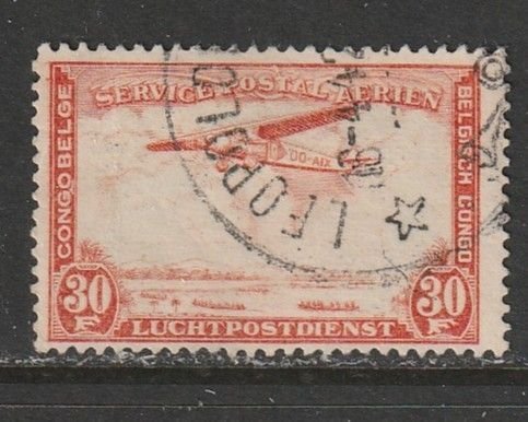 1934 Belgian Congo - Sc C14 - used VF - 1 single - Fokker F VII over Congo