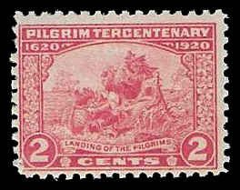 PCBstamps  US # 549 2c Pilgrim Tercentenary, carmine rose, MNH, (12)