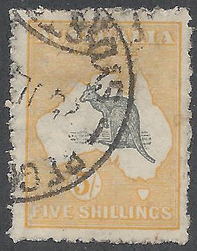 AUSTRALIA 1915 KANGAROO 5/- 2ND WMK