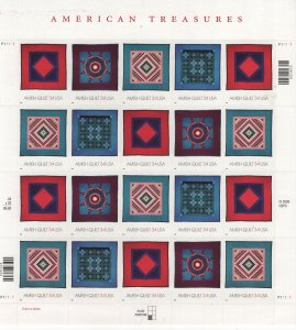 US 3524-3527 MNH AMISH QUILTS SHEET