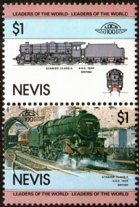 Nevis 211  - Mint-NH - $1 1934 Stanier Class 5, UK (1983) (cv $0.60)