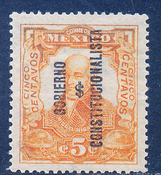 MEXICO 427 5c REVOLUT OVPT GOBIERNO $ CONSTITUC... MINT, NH.F-VF.