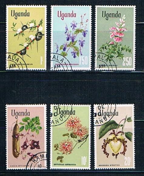 Uganda Scott 124-129 VF Flowers (ML0011)