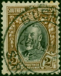 Southern Rhodesia 1933 2s Black & Brown SG25a P.11.5 Fine Used (2)
