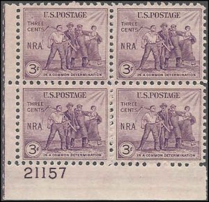 732 Mint,OG,NH... Plate Block of 4... SCV $2.00