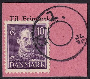 Denmark - 1942 - Scott #280 - used on piece - O. 1. pmk