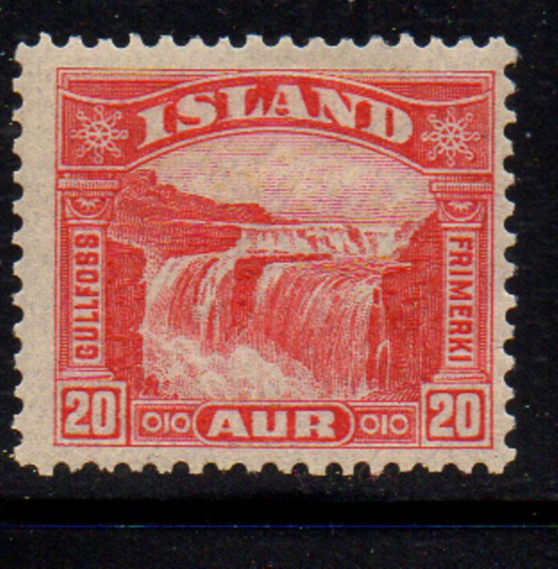 Iceland 1931 20 a red Golden Falls stamp mint