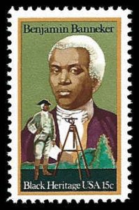 PCBstamps   US #1804 15c Benjamin Banneker, Black Heritage, MNH, (10)