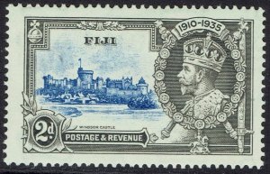 FIJI 1935 KGV SILVER JUBILEE 2D VARIETY DIAGONAL LINE BY TURRET