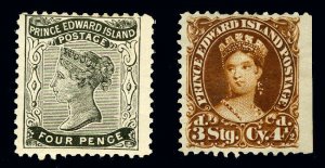 Prince Edward Island #9A & #10 1868-1870 4P & 4-1/2D Queen Victoria VF MLH