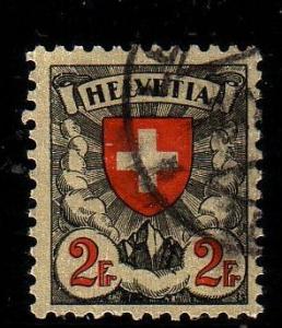 Switzerland Sc 203a  1933 2 fr shield stamp used