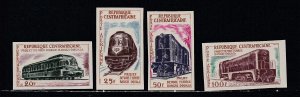 Central Africa # C14-16, Locomotives, IMPERF, Mint NH,