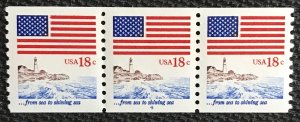US MNH #1891 Coil PNC3 #4 Flag & Anthem L37