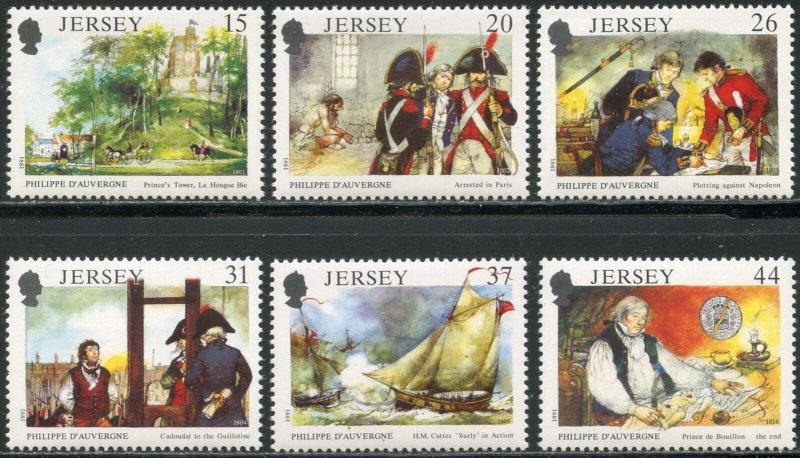 JERSEY Sc#553-558 1991 Philippe d’ Auvergne Complete Set OG Mint NH