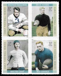 PCBstamps  US #3808/3811a Block $1.48(4x37c)Early Football, MNH, (7)