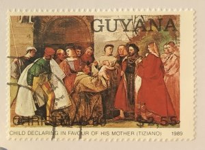 Guyana 1989 Scott 2236 CTO - $2.55,  Christmas, Painting by Tiziano