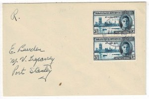 Falkland Islands 1947 GRAHAM ISLAND cancel on registered cover to Port Stanley