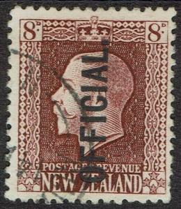 NEW ZEALAND 1915 OFFICIAL KGV 8D USED 