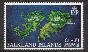 FALKLAND ISLANDS 1982 £1+£1 Rebuilding Fund; Scott B1, SG 430; MNH