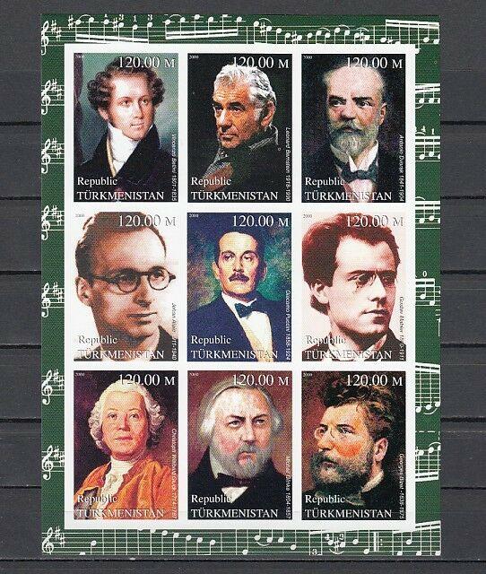 Turkmenistan, 2000 Russian Local. Composers sheet of 9.