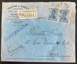 1939 Buenos Aires Argentina Advertising Red Wax Seal Cover To Paris France