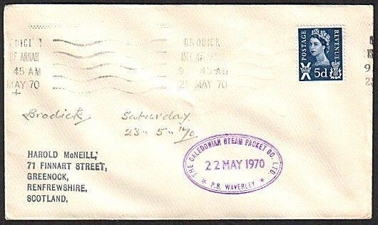 GB SCOTLAND 1972 Cover Clyde Steamer cachet P.S. WAVERLEY..................13896