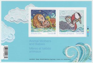 Canada - #3378 Animal Mothers and Babies Souvenir Sheet - 2023 - MNH