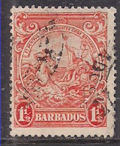 Barbados 1938 - 47 KGV1 1 1/2d Orange Used SG 250 ( J1081 )