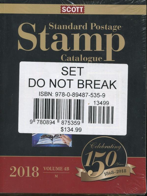 NEW 2018 SCOTT STANDARD POSTAGE STAMP CATALOGUE VOLUME 4 a-b (2 volumes) J-M