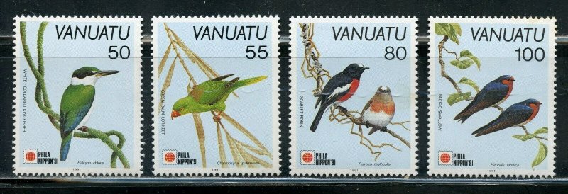 VANUATU  BIRDS SCOTT #542/45  MINT NEVER HINGED SCOTT VALUE $6.65 