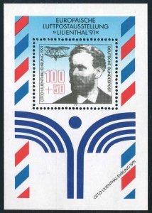 Germany B713,MNH.Michel Bl.24. Otto Lilienthal's First Gilder Flight,100,1991.