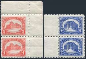 Uruguay Q77-Q78 pairs, MNH. Michel Pt 71-72. Parcel post 1950. Bank of Republic.