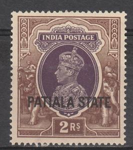 PATIALA 1937 KGVI 2R MNH **