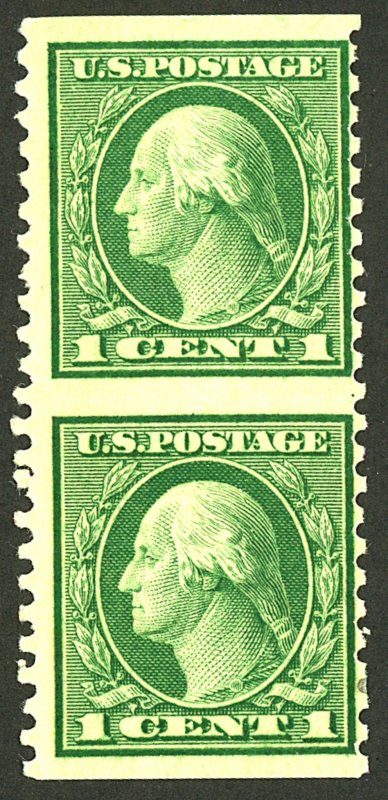 U.S. #538a MINT IMPERFT BETWEEN PAIR OG LH (cat val 60)