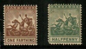 Barbados Scott 91-92 Mint hinged (Catalog Value $33.50)