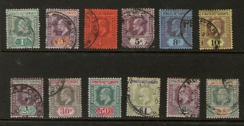 Malaysia S. Setts. 1902 KEVII SG 110-121 FU 